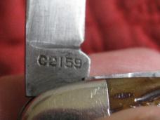 Cattaraugus 3 bl small stock knife w/bone scales Pattern no. C2159