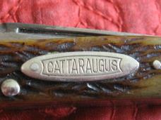 Cattaraugus 3 bl small stock knife w/bone scales Pattern no. C2159