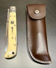 Italian-Style "Roma" 11" Swing-Guard Lockback Knife, Faux Ivory Scales Italian-Style "Roma" 11" Swing-Guard Lockback Knife, Faux Ivory Scales