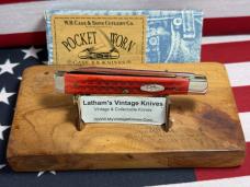 CASE XX USA 2001 DR KNIFE 6185 SS POCKETT WORN RED BONE HANDLES CASE XX USA 2001 DR KNIFE 6185 SS POCKETT WORN RED BONE HANDLES