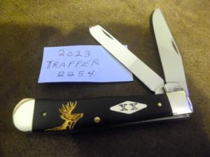 2023 CASE XX 2254 TRAPPER WITH OLD FARM PLACE TREES AND DEER SCALES MINT AND SWEET