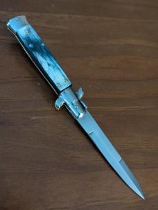 18CM-7 INCH PICKLOCK MADE IN MANIAGO ITALY BAYONET STILETTO IN UNUSUALLY COLORFUL BRAZILIAN HORN 18CM-7 INCH PICKLOCK MADE IN MANIAGO ITALY BAYONET STILETTO IN UNUSUALLY COLORFUL BRAZILIAN HORN