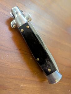 18CM-7 INCH PICKLOCK MADE IN MANIAGO ITALY BAYONET STILETTO IN BRAZILIAN HORN 18CM-7 INCH PICKLOCK MADE IN MANIAGO ITALY BAYONET STILETTO IN BRAZILIAN HORN