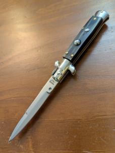 18CM-7 INCH PICKLOCK MADE IN MANIAGO ITALY BAYONET STILETTO IN BRAZILIAN HORN 18CM-7 INCH PICKLOCK MADE IN MANIAGO ITALY BAYONET STILETTO IN BRAZILIAN HORN