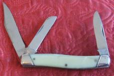 Schrade Cut. Co. 3 blade stock knife w/Waterfall scales Early knife 3 7/8" closed Schrade Cut. Co. 3 blade stock knife w/Waterfall scales Early knife 3 7/8" closed