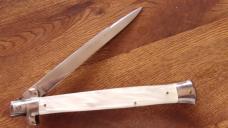 13-1/4 OA Italian Transition stiletto in pearl 13-1/4 OA Italian Transition stiletto in pearl