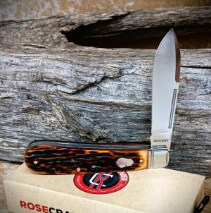 LAST ONE AVAILABLE! RoseCraft Blades Nolichucky Jack Dapper Jigged Bone RCT011-DJB 3" D2 Spear Point