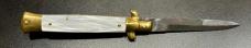 Vintage 1990s Italian Stiletto, Brass Bolsters/Pearlex Scales Vintage 1990s Italian Stiletto, Brass Bolsters/Pearlex Scales