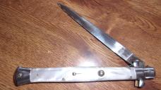 13-1/4 OA Italian Transition stiletto in pearl 13-1/4 OA Italian Transition stiletto in pearl