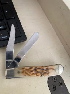 Case 6207 SS mini trapper amber bone 2024 edc Case 6207 SS mini trapper amber bone 2024 edc