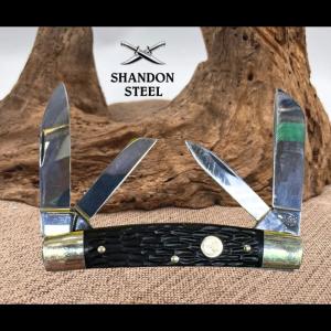 BOKER Treebrand Congress Black Jigged Bone 4 Blade Classic Pocket Knife (74)