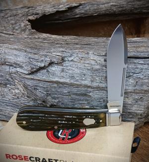 LAST ONE! RoseCraft Blades Nolichucky Jack Vintage Jigged Bone RCT011-VJB 3" D2 Spear Point