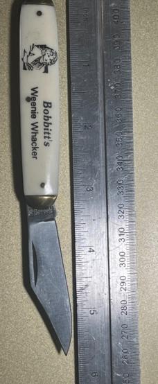 Bobbitt’s weenie whacker novelty knife Bobbitt’s weenie whacker novelty knife