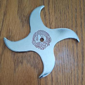 Vintage 1980's Taiwan Large 4" Throwing Star NOS