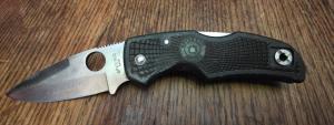 Spyderco 440A USA (Camillus) 1st Generation BRK "Blue Ridge Knives" Native Black Lockback Knife