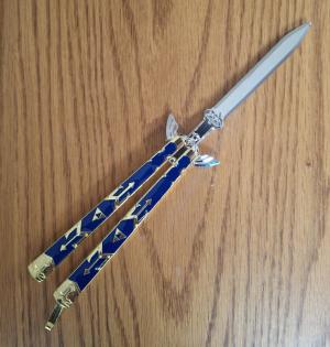 Rare Legend of Zelda Balisong Trainer Mint with Package 8.5"