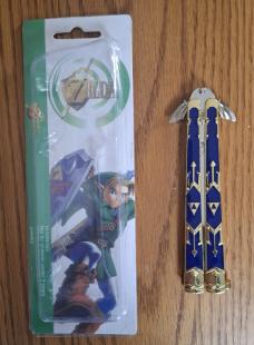 Rare Legend of Zelda Balisong Trainer Mint with Package 8.5" Rare Legend of Zelda Balisong Trainer Mint with Package 8.5"