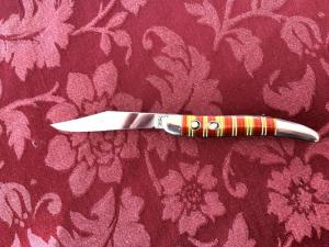 Hammer Brand Candy Stripe toothpick switchblade.