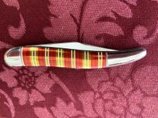 Hammer Brand Candy Stripe toothpick switchblade. Hammer Brand Candy Stripe toothpick switchblade.