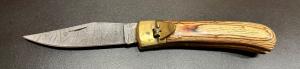 Hunter-Style Damascus Leverlock 