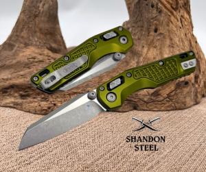 Microtech MSI RAM LOK Mini OD Green Frag Aluminum Handles w/ Apocalyptic M390MK