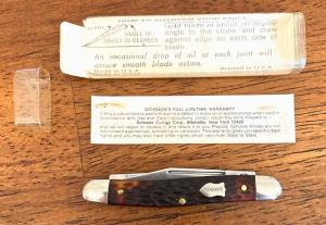 Schrade 708 Pocketknife Brown Delrin Imitation Bone
