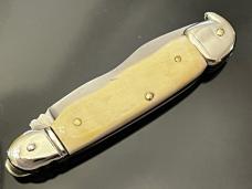 Rare HUBERTUS “Parakeet”Mammoth Ivory Handles Kris Sword Shape Blade “L Shape Lever” FAST 3-1/2 MINT Rare HUBERTUS “Parakeet”Mammoth Ivory Handles Kris Sword Shape Blade “L Shape Lever” FAST 3-1/2 MINT