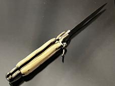 Rare HUBERTUS “Parakeet”Mammoth Ivory Handles Kris Sword Shape Blade “L Shape Lever” FAST 3-1/2 MINT Rare HUBERTUS “Parakeet”Mammoth Ivory Handles Kris Sword Shape Blade “L Shape Lever” FAST 3-1/2 MINT