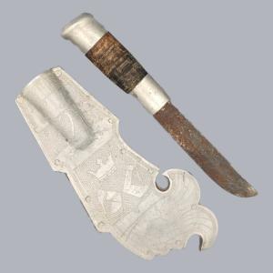 Vintage 1940s Finnish WWII Puhdetyö Puukko Knife Military Trench Art #8700