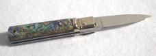 A.G.A. CAMPOLIN 6" BEAUTIFUL ABALONE SCALES AUTOMATIC LEVER LOCK MANIAGO ITALY A.G.A. CAMPOLIN 6" BEAUTIFUL ABALONE SCALES AUTOMATIC LEVER LOCK MANIAGO ITALY