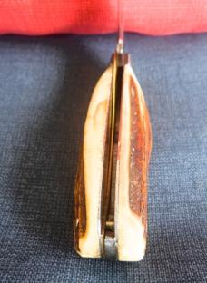 KUTMASTER HUGE STAG SCALES LINER LOCK HAWKBILL UTICA NY USA KUTMASTER HUGE STAG SCALES LINER LOCK HAWKBILL UTICA NY USA