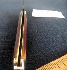 SCHRADE USA OLD TIMER 194OT LINER LOCK WITH BRASS LINER USED WITH EDGE YR.UNKNOWN SCHRADE USA OLD TIMER 194OT LINER LOCK WITH BRASS LINER USED WITH EDGE YR.UNKNOWN