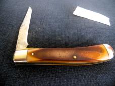 SCHRADE USA OLD TIMER 194OT LINER LOCK WITH BRASS LINER USED WITH EDGE YR.UNKNOWN SCHRADE USA OLD TIMER 194OT LINER LOCK WITH BRASS LINER USED WITH EDGE YR.UNKNOWN
