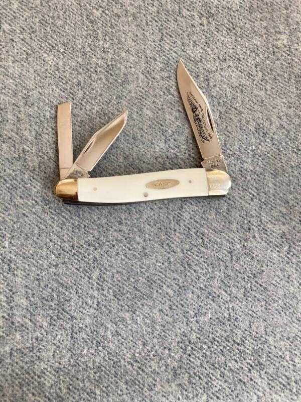 Vintage 1976 CASE XX 4380, NKCA, White Composition Handles, Whittler Pocket Knife Vintage 1976 CASE XX 4380, NKCA, White Composition Handles, Whittler Pocket Knife