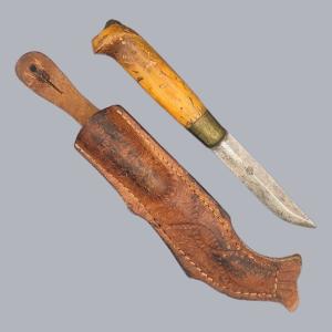 Vintage 1960s Finnish Ilves Puukko Knife by Janne Marttiini Finland #8731