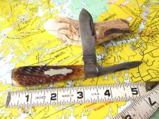 VTG ROBESON SHUREDGE ROCHESTER Jigged Worm Groove Bone Tear drop Knife 62229-1-4 VTG ROBESON SHUREDGE ROCHESTER Jigged Worm Groove Bone Tear drop Knife 62229-1-4