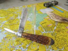 VTG ROBESON SHUREDGE ROCHESTER Jigged Worm Groove Bone Tear drop Knife 62229-1-4 VTG ROBESON SHUREDGE ROCHESTER Jigged Worm Groove Bone Tear drop Knife 62229-1-4