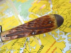 VTG ROBESON SHUREDGE ROCHESTER Jigged Worm Groove Bone Tear drop Knife 62229-1-4 VTG ROBESON SHUREDGE ROCHESTER Jigged Worm Groove Bone Tear drop Knife 62229-1-4