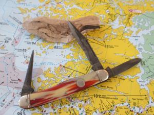 VTG BOKER USA TREE BRAND 9578 Large 4" Serpentine Cattle Smooth Bone Knife Punch