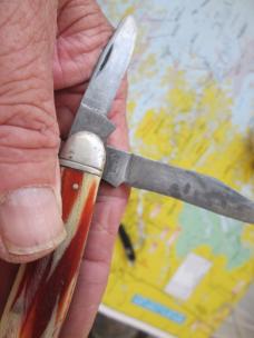 VTG BOKER USA TREE BRAND 9578 Large 4" Serpentine Cattle Smooth Bone Knife Punch VTG BOKER USA TREE BRAND 9578 Large 4" Serpentine Cattle Smooth Bone Knife Punch
