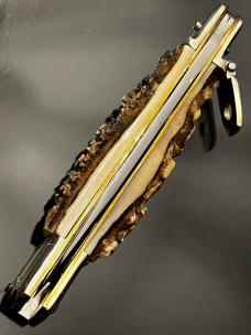 Vintage 1980’s HUBERTUS W.GERMANY THICK GNARLY STAG HORN LEVER LOCK LIGHTNING FAST KNIFE 4-3/8” MINT Vintage 1980’s HUBERTUS W.GERMANY THICK GNARLY STAG HORN LEVER LOCK LIGHTNING FAST KNIFE 4-3/8” MINT
