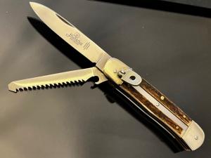 Vintage Mint Rare Hubertus Stag @Game Warden Outdoorsman” Solingen Germany 4-3/8” Fast and Tight NEW