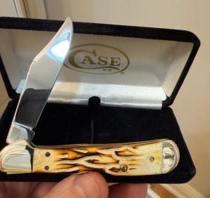 1999 Case XX Beautiful burnt white bone mini copperlock w/original box, clamshell, and papers. Mint!