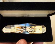 1999 Case XX Beautiful burnt white bone mini copperlock w/original box, clamshell, and papers. Mint!