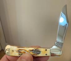 1999 Case XX Beautiful burnt white bone mini copperlock w/original box, clamshell, and papers. Mint!