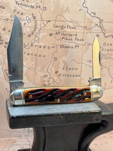 GEC Great Eastern Cutlery 66 Northfield Lil Cowboy 661225 Amber Worm Groove Bone GEC Great Eastern Cutlery 66 Northfield Lil Cowboy 661225 Amber Worm Groove Bone
