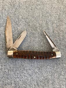 Antique CHALLENGE CUTLERY CORP., BRIDGEPORT, CONN., Bone Handles, Stockman's Knife with Punch Antique CHALLENGE CUTLERY CORP., BRIDGEPORT, CONN., Bone Handles, Stockman's Knife with Punch