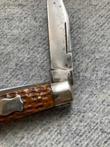 Antique CHALLENGE CUTLERY CORP., BRIDGEPORT, CONN., Bone Handles, Stockman's Knife with Punch Antique CHALLENGE CUTLERY CORP., BRIDGEPORT, CONN., Bone Handles, Stockman's Knife with Punch