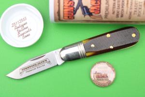 Great Eastern Cutlery SFO 251125SS "Watch Pocket Barlow"- Antique Yellow Saw Cut Bone #8
