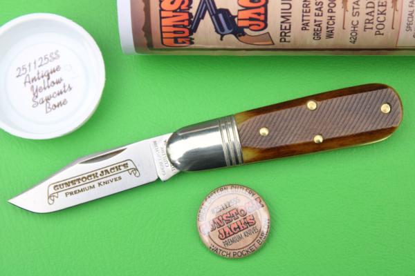 Great Eastern Cutlery SFO 251125SS "Watch Pocket Barlow"- Antique Yellow Saw Cut Bone #9 Great Eastern Cutlery SFO 251125SS "Watch Pocket Barlow"- Antique Yellow Saw Cut Bone #9